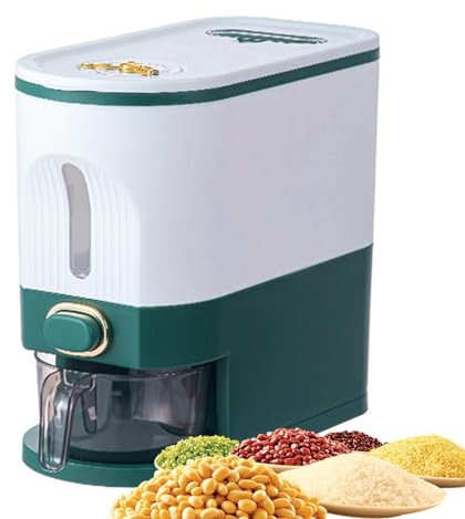 Dispensador De Arroz, Alta Capacidad Con Indicador Tiempo Cubo Arroz A Prueba Humedad Elegante Cubo Almacenamiento Legumbres Lentejas Cereales Balde Arroz Sellado Almacenamiento Esencial En La Cocina