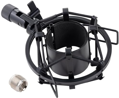 Xereizo Microphone Shock Mount, Metal Mic Holder Clip for 1.65-1.85(42-47mm) Diameter Condenser Mics Reduce Vibration Noise and Improve Recording Quality for Bluebird Baby Bottle CAD U37 GXL2200