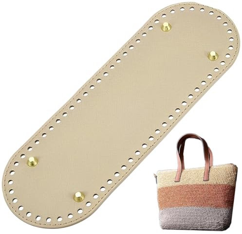 QEQSHQO Taschenboden zum Häkeln PU Leder Tasche Bodenformer Kunstleder Boden Tasche Häkeln Mit Löchern für Strickbeutel Schultertasche