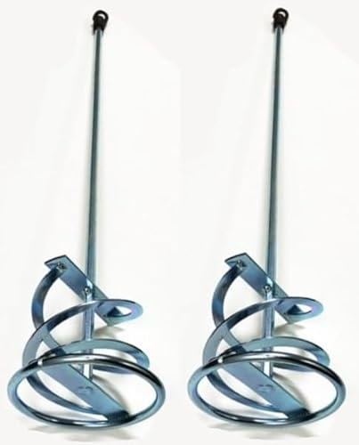 Unibos | 2 X Galvanised Paddle Mixer For Plaster Multi Mixer Used To Mix Motar, Plaster, Render Whisk, Paint Whisk, Cement, Concrete, Jointing Compound Mixer 120mm X 600mm