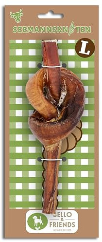 Bello & Friends Seemannsknoten, geknoteter Ochsenziemer, großer Kauknochen für große Hunde, L 70-81 g