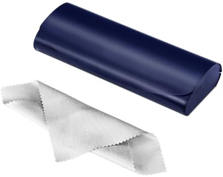 FINTIE Custodia Occhiali Rigida, Alluminio Porta Occhiali da vista, Portaocchiali con Panno Pulizia Occhiali per Donna Uomo