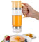 hoforife Distributeur de Miel 350ml en Verre Anti-Goutte - Verseur Sirop d'Érable avec Base Silicone pour Pancakes, Café et Thé (Jaune) - Lavable Lave-Vaisselle