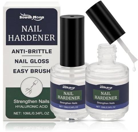2 Stück 10ml Nagelhärter mit Hyaluronsäure und Hydrolysiertem Keratin für Brüchige Fingernägel Nagelpflegeprodukte mit Pinsel Nagelpflege zur Stärkung und für Natürlichen Glanz