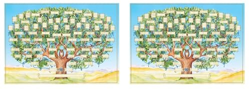 Myqqhbs 2X Family Tree Chart to Fill in 6 Generation Genealogy Poster Blank Fillable Ancestry Chart,Print Family Tree Picture A