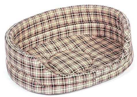 Danish Design Classic Check Removable Mattress Velcro Fastenings Traditional Basket Dog/Puppy Slumber Bed 35 Inch 89 cm