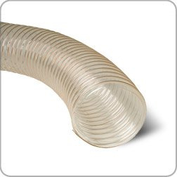 PU Clear Flexible ducting Hose, 50mm Dia. x 5m Long, for dust, Fume, Vapour and woodwaste Extraction, Ventilation