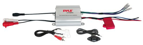 Pyle PLMRMP1A Verstärker (wasserdicht, 2 Kanäle, Fernbedienung mit Kabel) silberfarben