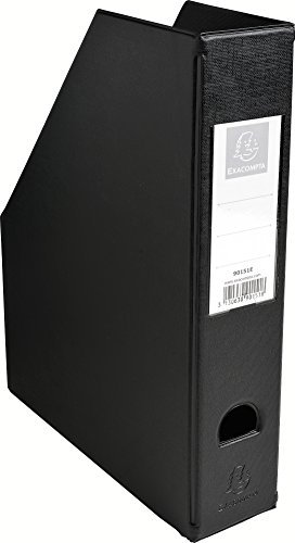 Exacompta 90151E Stehsammler DIN A4 7cm breit aus festem Karton mit PVC Bezug und aufgeklebtem Rückenschild und Griffloch perfekt zur Aufbewahrung von Zeitschriften Katalogen schwarz