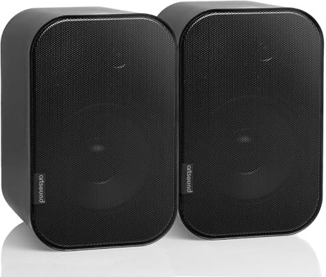 Artsound UNI40, Set aus 2 passiven Lautsprechern, 2-Wege HiFi-Lautsprecher, 20-100 Watt, Wandhalterung mit Kugelgelenk, geeignet für große Räume wie Küche, Café, Laden, Farbe: schwarz