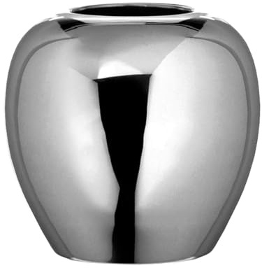 Fink elegante kleine Blumenvase Ø 20 cm runde silberne Metall-Vase im Kugeldesign