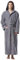 Peignoir de Bain homme, à capuche, extra-Long, en éponge, doux et léger,100% Coton, gris, taille homme: L Long, taille unisexe: L-XL Long
