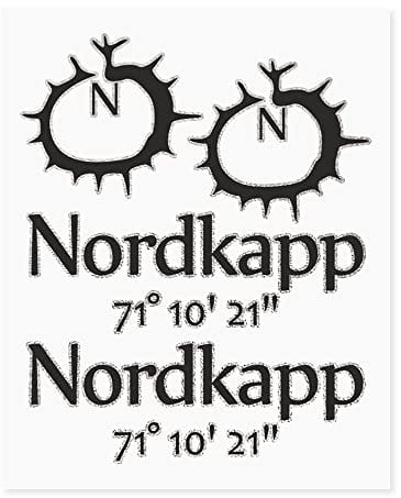 4R Quattroerre.it 9164 Super geformter Nordkap Aufkleber für Motorradkoffer, 20 x 24 cm, Schwarz