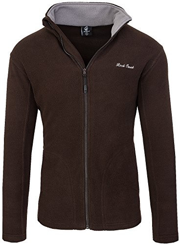 Rock Creek Herren Fleecejacke Sweatjacke Herrenjacke Übergangsjacke H-139 [Brown XL]