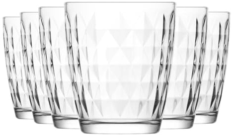 LAV 6x Clear 340ml Artemis Tumbler Glasses - Stemless Kitchen Water Whiskey Wine Gin Juice Cocktail Drinking Glass Set