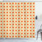 ABAKUHAUS Jahrgang Duschvorhang, 70er Boho Geometric, Stoffliches Gewebe Badezimmerdekorationsset mit Haken, 175 x 240 cm, Orange Creme