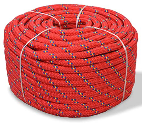vidaXL Cuerda Marina de Polipropileno 10 mm 250 m Rojo SOGA Cordón Cable Cabo
