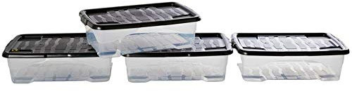 Strata 30 Litre Curve Underbed Storage Boxes - Set of 4