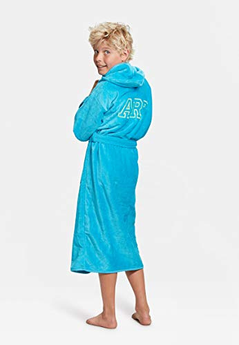 Badrock - Peignoir de Bain pour Enfants avec nom brodé - Blanc - 100% Coton Velours