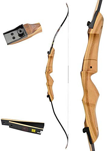 ZSHJG Archery Takedown Recurve Bow 48-70 Hunting Traditional Recurve Bow Wooden Riser 10-40lbs Longbow for Children and Adults Hunting Shooting (Child / 48inch, 18lbs)