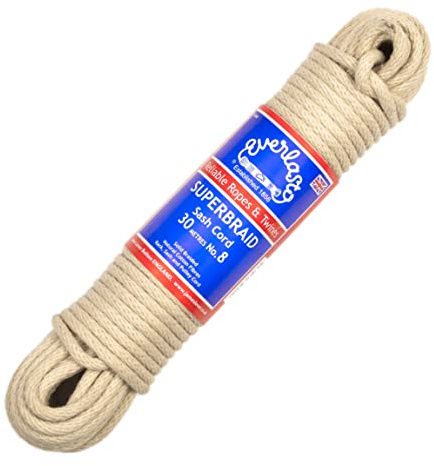 EVERLASTO SUPERBRAID Solid flätad bomullssnodd N.8 25M Naturligt