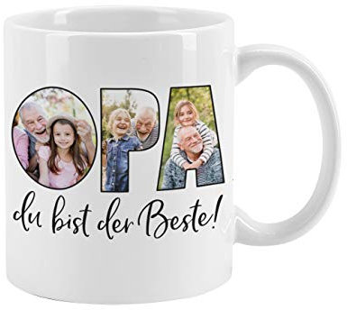 Herz & Heim® Fototasse mit eigenen Bildern für den besten Opa selbst gestalten