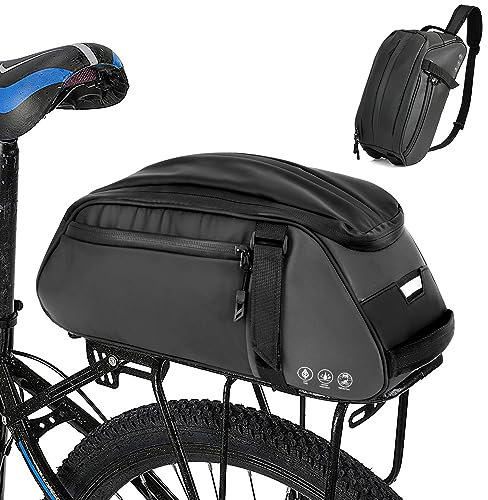 Nasjac Fahrrad Gepäckträgertasche - 8L & wasserdichte reflektierende Fahrradtaschen für Gepäckträger Outdoor Gepäcktasche, multifunktionale Fahrradgepäckträgertasche hinten für Radfahren