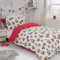 Sleepdown Parure de lit réversible avec Housse de Couette et taie d'oreiller pour Enfants-Motif Animaux de la forêt-Facile d'entretien-1 Place (135 cm x 200 cm), Polycoton, Blanc/Rouge, Simple
