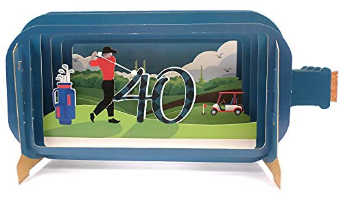 Message in A Bottle Golf 40th Pop Up Birthday Greeting Card by Alljoy Cards MIB102 MIB102