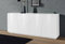 Dmora - Kommode Oscar, 4-türiges Küchen-Sideboard, Wohnzimmer-Buffet, 100 % Made in Italy, 200 x 43 x 86 cm, glänzendes Weiß,