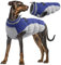 PUMYPOREITY Hundemantel Winter, Wasserdicht Hundejacken Große Hunde Weste Warm Winddicht Hundejacke Fleece Haustier Bekleidung Reflektierend Winterjacken mit Leine Loch(Blau, L)