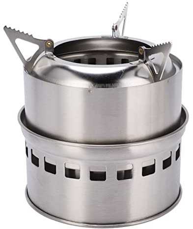 Mini Réchaud De Camping En Bois Mini Réchaud De Camping En Acier Inoxydable Réchaud À Bois Portable Petit Réchaud Feu Pour Pique-Nique Barbecue Camp Randonnée Avec Grille Grille réchaud