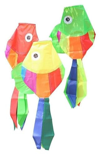 Bunter Regenbogen - Fisch Windspiel 75 cm x 35 cm, Nylon, hängend Windsack Windspiel Deko Garten Fisch Karpfen Lampion