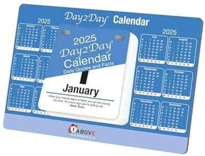 2026 Day to Day Desktop Calendar | Blue & White Stand-Up Tear-Off Block Planner | Daily Organiser for Home, Office, School & Business Use