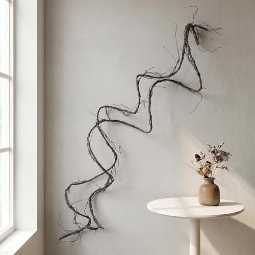 118/300cm Wall Hanging Artificial Cherry Blossom Tree Branches Fake Cane Vines Reptile Plants Grapevine Garland Liana Twigs Wreath for Garden Outdoor Wedding X'Mas Ceiling Decoration (Small)