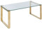 Beliani Moderner Couchtisch mit Edelstahlgestell Glasplatte Gold Tilon