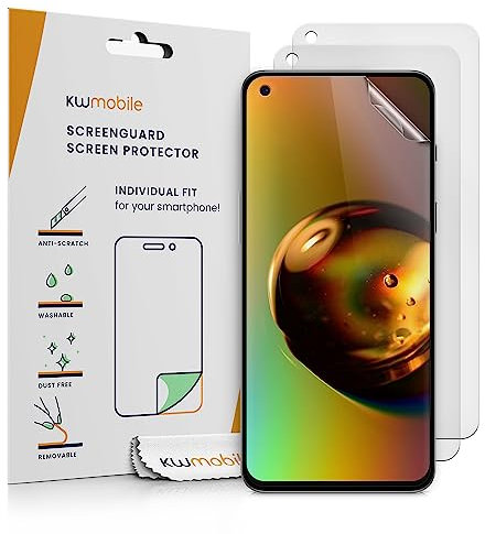 kwmobile 3X Folie matt kompatibel mit OnePlus Nord 2 5G - Displayschutzfolie Schutzfolie - Displayschutz Displayfolie entspiegelt