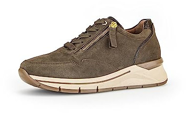 Gabor Damen Low-Top Sneaker, Frauen Halbschuhe,Wechselfußbett,Komfortable Mehrweite (H),keil Sneaker,Keilabsatz,Tundra (Gold),37 EU / 4 UK