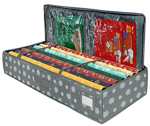 Geschenkpapier Aufbewahrungstasche Organizer (33x 14 x 6 in) mit Gewebe für Christmas Geburtstag Geschenkpapierrollen Zubehör…