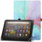 HoYiXi Universelle Hülle für 9-10,1 Zoll Tablette Fire HD 10 2021/2023 & Fire HD 10 Plus 2021/2023 mit Ständer und Handschlaufe Schutzhülle für 9-10,1 Samsung Lenovo Android Tablette - Blau Marmor