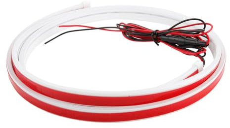 MiOYOOW Motorhauben Lichtleiste,Wasserdicht Selbstklebend Motordekorationslicht Dynamischer Scan Start up Motorhaube für 12V Fahrzeuge