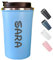 Taza nombre Happy Bottles| Taza termo | Taza personalizada | Taza portátil térmica | Taza café | Acero inoxidable | Bebidas calientes 6 h | Bebidas frías 12 h | Multicolor | 380ml (380ml, Azul Pastel)