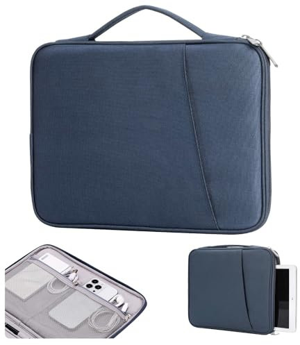 TiMOVO 9-11 Custodia per Tablet per iPad 11 Pollici A16 2025, iPad 10a Gen. 10.9, iPad 10.2, iPad Air 11/5a/4a Gen. 10.9, Galaxy Tab A9 Plus 11, Borsa Protettiva con Tasche, Nero Blu