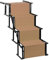 Belfoye - Rampa de coche plegable para perros, escalera a 4 pasos para mascotas, apto para todos los vehículos, cargable hasta 75 kg, impermeable poliéster Oxford metal (marrón)