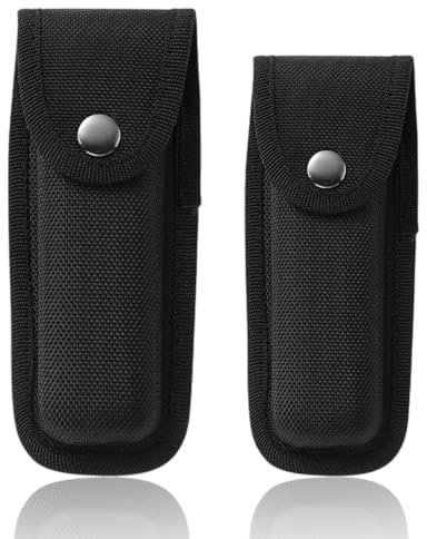 ZXUPOI 2 Pcs Messertasche für Gürtel Oxford Messeretui Schwarz Messerscheide mit Gürtelschlaufe für Taschenmesser Klappmesser Innerhalb von 13 cm Länge ohne Messer