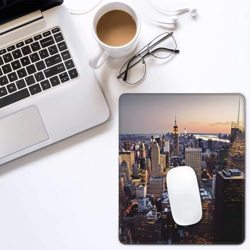 Mousepad with Non-Slip Base Mousemat New York City Gaming Mousemats Desktop Protection mat Computer mousepads for Man Woman Desk Mat with Stitched Edges