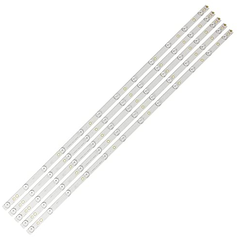 Lskjzzn LED-Streifen, 12 LEDs, LB43014 V0_00, kompatibel mit Philips 43 Zoll TV 43PUS6551 TPT430U3 EQLSJA.G 43PUS6501 43PUS6101 43PUS6201 43PUS7202, 5 Stück
