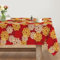 Artoid Mode Blumen Rot Gold Dahlien Herbst Tischdecke 140x220 cm, Saisonnal Fall Fleckschutz Tischwäsche Küche Dekoration Urlaub Party Dekor