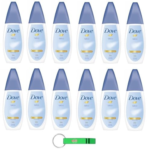 12x Dove Deodorante Vapo Talco,Deodorant Kein Gas 24h Talkum-Duft - Deo 75ml + Beni Culinari Kostenloser Schlüsselanhänger