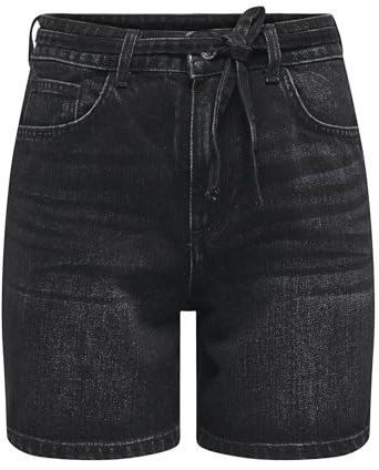 ONLY Shorts aus Denim, Normale Passform, mittlere Größe, Schwarz gewaschen, Small